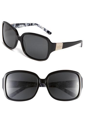 Kate Spade New York 'lulu 2' 55mm Polarized Sunglasses Black/ Grey Polarized