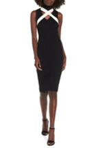 Women's Lost Ink Crisscross Body-con Dress - Black