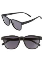 Women's Le Specs History 53mm Modern Rectangle Sunglasses - Black Rubber
