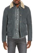 Men's Billy Reid Duke Genuine Shearling Lambskin Jacket - Blue