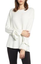 Women's Halogen Tie Sleeve Wool Blend Sweater - Ivory