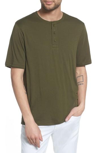 Men's Vince Layered Henley T-shirt, Size - Green