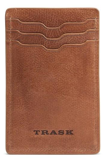 Men's Trask Canyon Money Clip Card Case - Brown