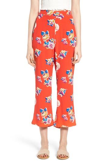 Women's Bp. Print Crop Flare Pants, Size - Red