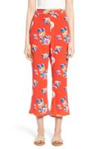 Women's Bp. Print Crop Flare Pants, Size - Red