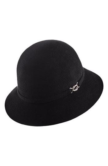 Women's Helen Kaminski Genuine Rabbit Fur Felt Cloche - Black