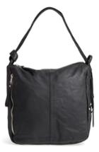 Topshop Premium Leather Sling Shoulder Bag - Black