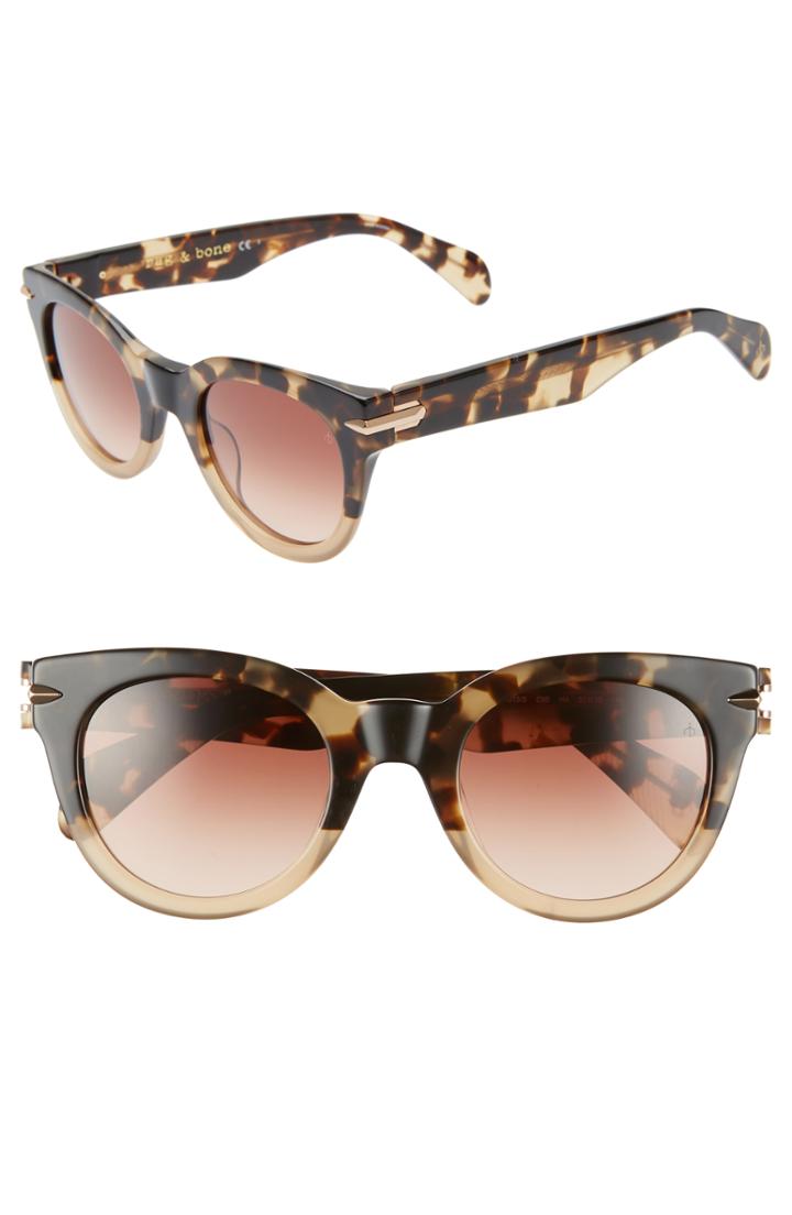 Women's Rag & Bone Core 50mm Cat Eye Sunglasses - Havana Honey