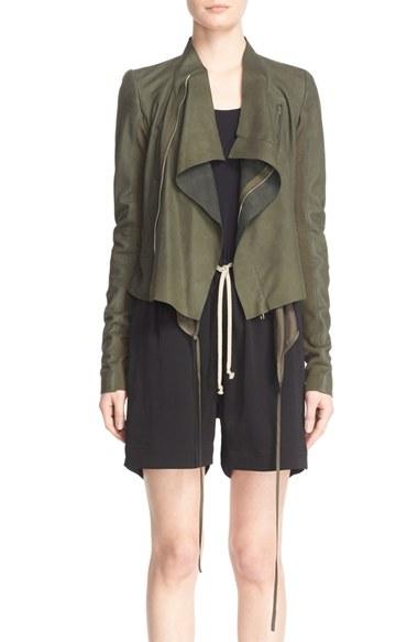 Women's Rick Owens Lambskin Leather Biker Jacket