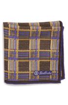 Men's David Donahue Plaid Wool & Silk Pocket Square