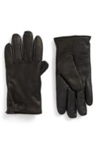Men's Ugg Leather Smart Gloves - Black