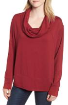 Women's Caslon Cowl Neck Sweatshirt, Size - Red