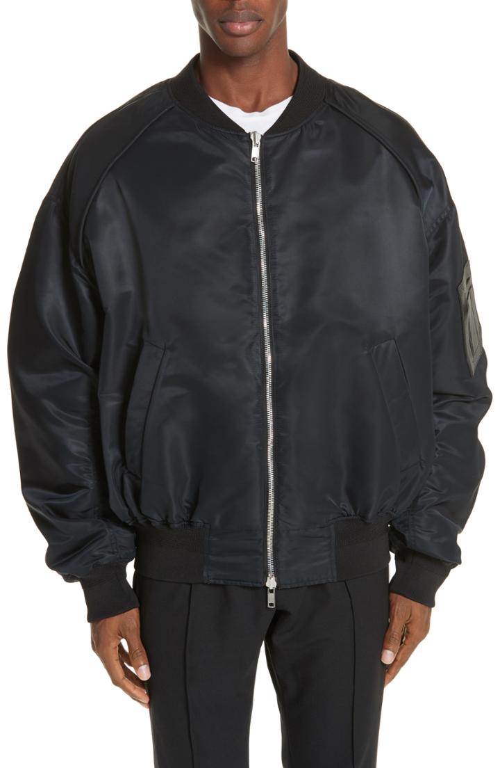 Men's Juun J Reversible Bomber Jacket Eu - Black