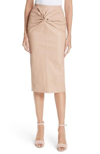 Women's N?21 Knotted Leather Skirt Us / 36 It - Beige