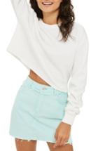 Women's Topshop Crop Sweatshirt Us (fits Like 2-4) - White