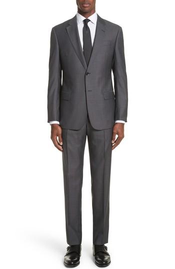 Men's Emporio Armani G Line Trim Fit Solid Wool & Silk Suit