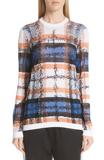 Women's Burberry Parrow Scribble Check Sweater - Blue