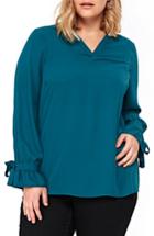 Women's Evans Tie Ruffle Cuff Top