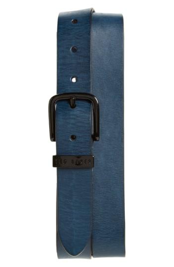 Men's Ted Baker London 'spenny' Leather Belt - Blue