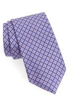 Men's Canali Floral Print Silk Tie, Size - Purple