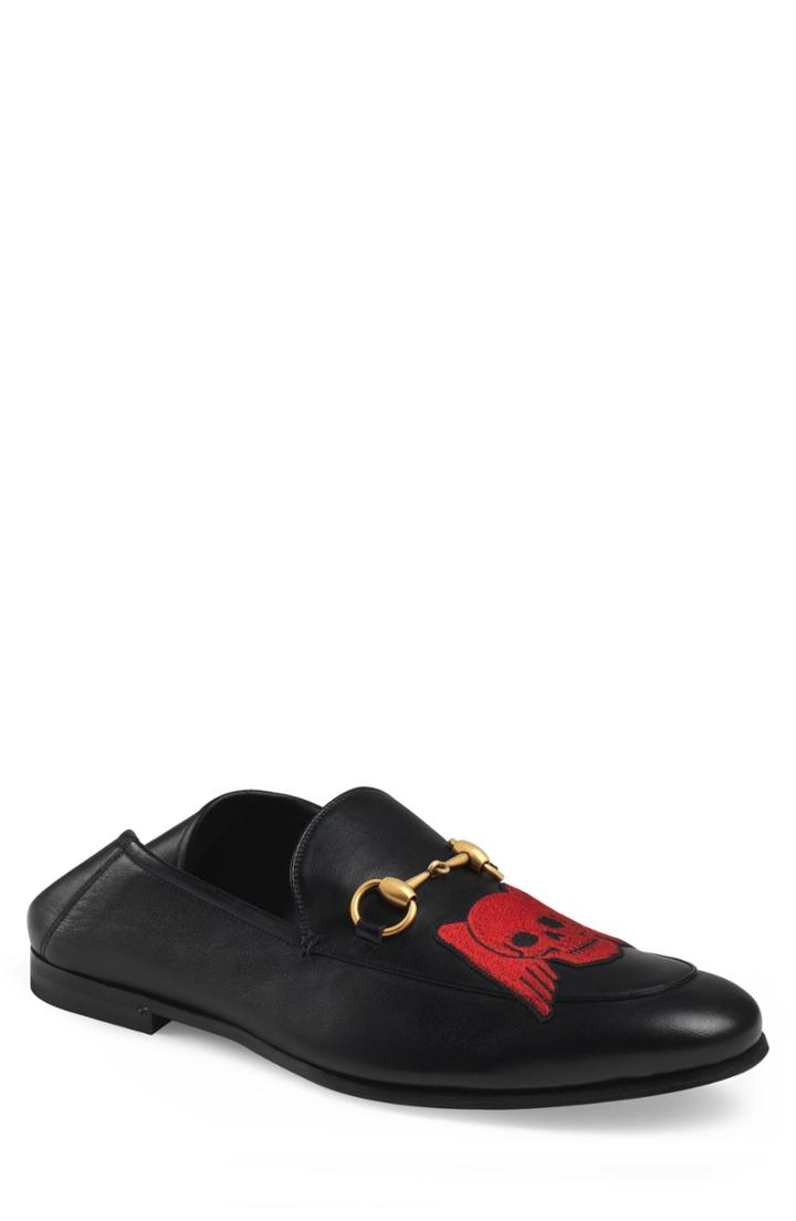 Men's Gucci Brixton Embroidered Loafer .5us / 7.5uk - Black