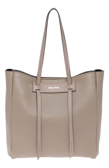 Miu Miu Pebbled Leather Shopper - Grey
