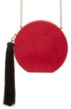 Natasha Couture Round Tassel Clutch - Red