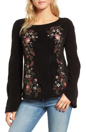 Women's Cupcakes And Cashmere Ruthie Embroidered Sweater - Black