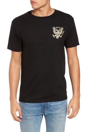 Men's Obey Look Out Below Premium Graphic T-shirt, Size - Black