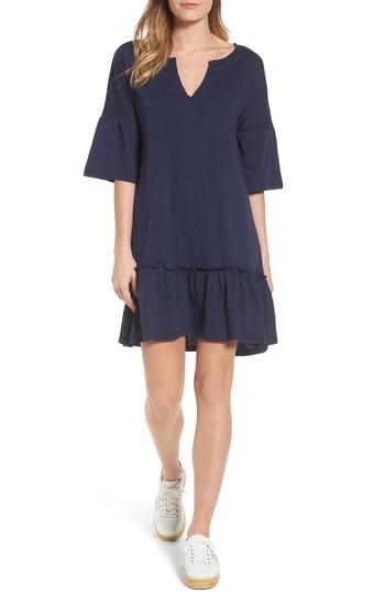 Women's Caslon Ruffle Sleeve Cotton Dress - Blue