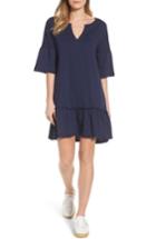 Women's Caslon Ruffle Sleeve Cotton Dress - Blue