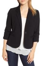 Women's Vince Camuto Ruched Sleeve Blazer, Size - Black