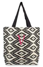 Cathy's Concepts Personalized Ikat Jute Tote - Grey