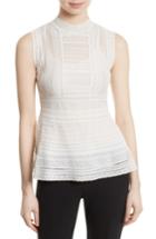 Women's M Missoni Lace Ribbon Peplum Top Us / 38 It - White