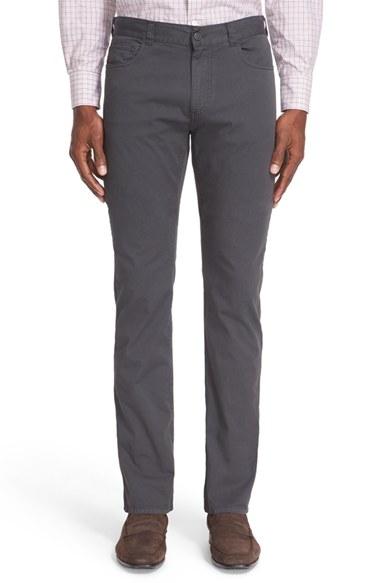 Men's Canali Five-pocket Stretch Twill Pants R Eu - Grey