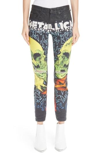Women's R13 Kate Print Skinny Jeans - Black