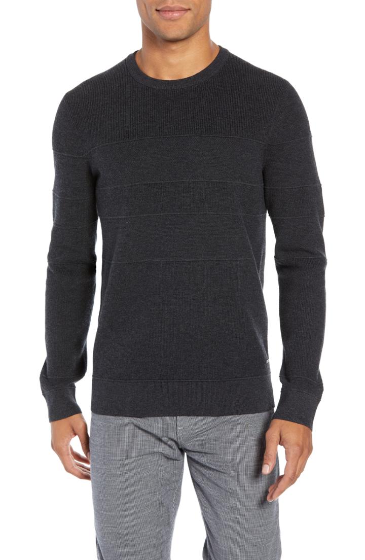 Men's Boss Esanto Structured Slim Fit Sweater - Grey