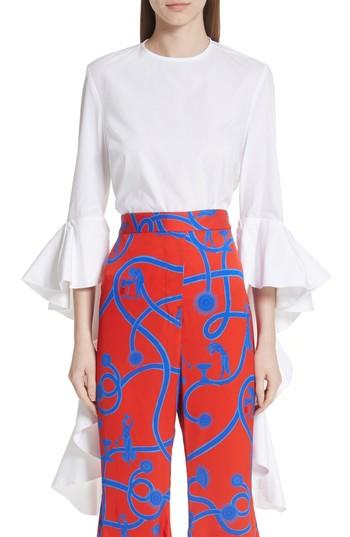 Women's Ellery Emmeline Frill Sleeve Top Us / 6 Au - White
