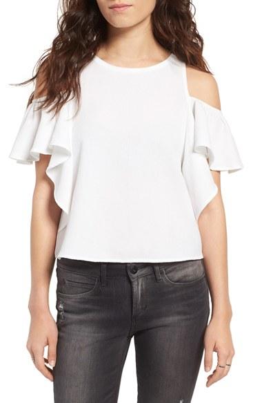 Women's Bp. Ruffle Cold Shoulder Top