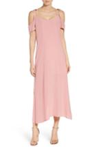 Women's Nsr Tie Cold Shoulder Midi Dress - Pink