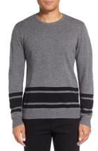 Men's Michael Stars Stripe Wool Blend Sweater - Grey