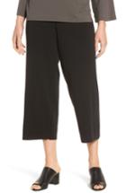 Women's Eileen Fisher Wide Leg Crop Wool Pants - Black