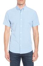 Men's Mizzen+main Melrose Trim Fit Check Performance Sport Shirt - Blue