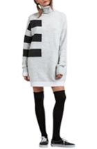 Women's Volcom Cold Stripe Turtleneck Sweater Dress - Grey