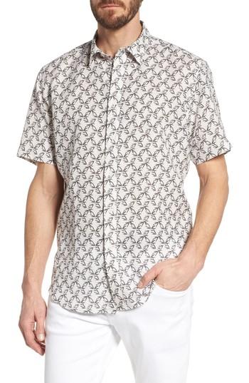 Men's Coastaoro Palas Regular Fit Print Short Sleeve Sport Shirt - Black