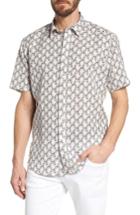 Men's Coastaoro Palas Regular Fit Print Short Sleeve Sport Shirt - Black