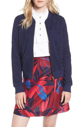 Women's Draper James Floral Knit Jogger Jacket - Blue