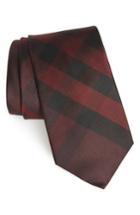 Men's Burberry London 'clinton' Check Silk Tie, Size - Red