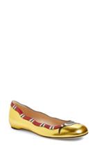 Women's Gucci Kingsnake Ballet Flat Us / 36eu - Metallic