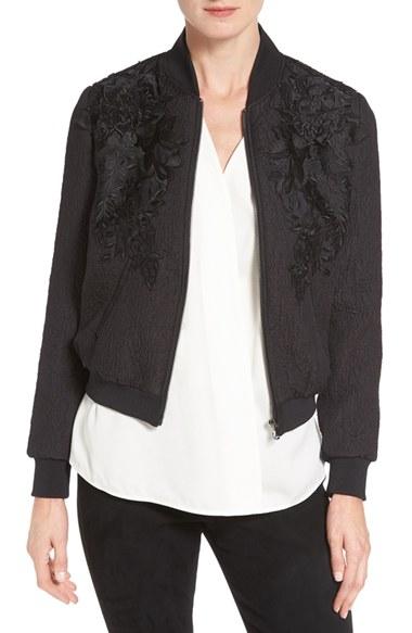Women's Kobi Halperin 'dawn' Floral Applique Bomber Jacket